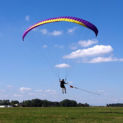  Parasail taking off with thrust. 